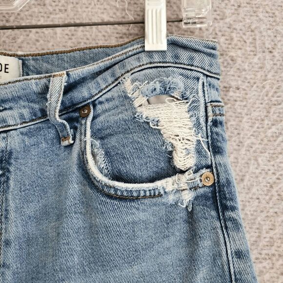 Agolde Women's Nico High Rise Raw Hem Slim Jean Style A093D-3002 Destressed 29 - Picture 3 of 11